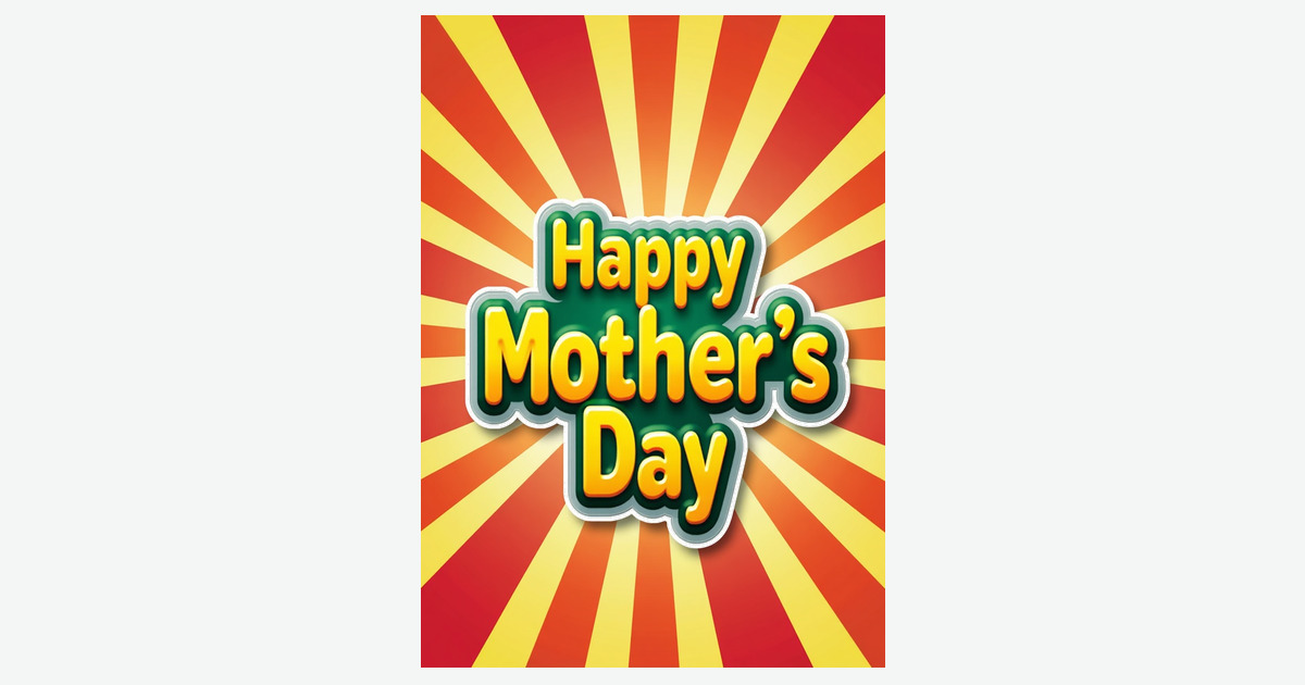 Golden Mothers Day Sunburst Card | Clever Studio Art