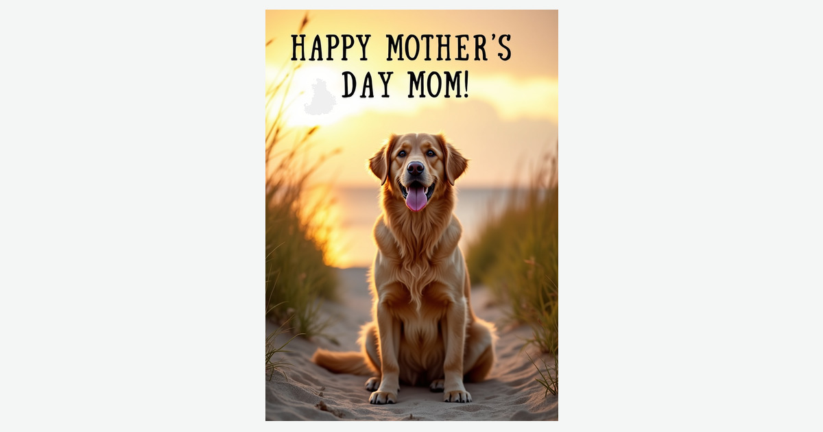 Golden Retriever Mothers Day Card | Clever Studio Art
