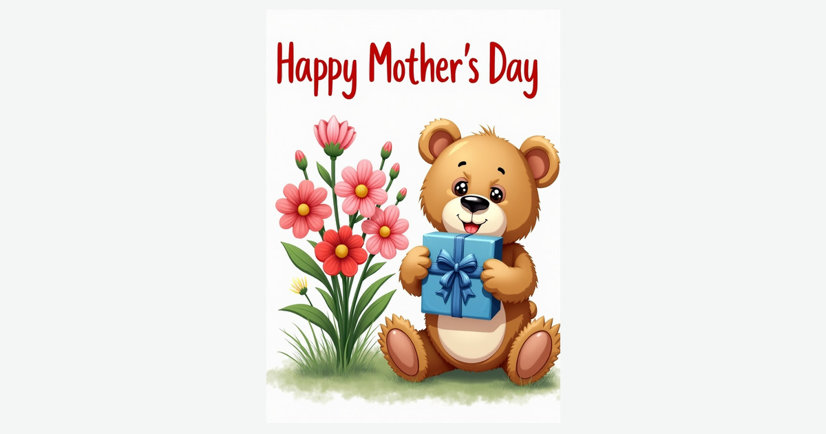 Happy Mothers Day Bear Card | Clever Studio Art