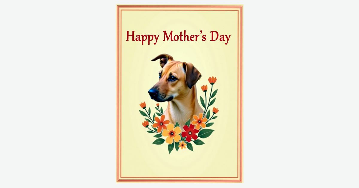 Happy Mothers Day Dog Art Card | Clever Studio Art