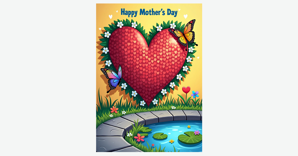 Heart Foliage Mothers Day Card | Clever Studio Art