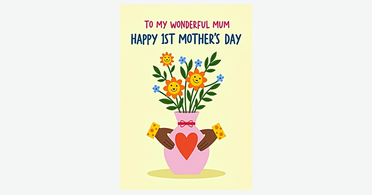 Heart Hands Floral Mothers Day Card | Clever Studio Art