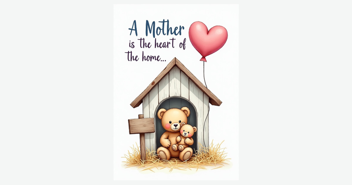 Heart Home Mothers Day Scene Card | Clever Studio Art