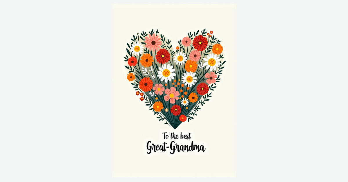Heart Shaped Floral Mothers Day Card | Clever Studio Art