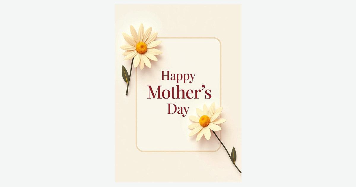Ivory Mothers Day Floral Card | Clever Studio Art
