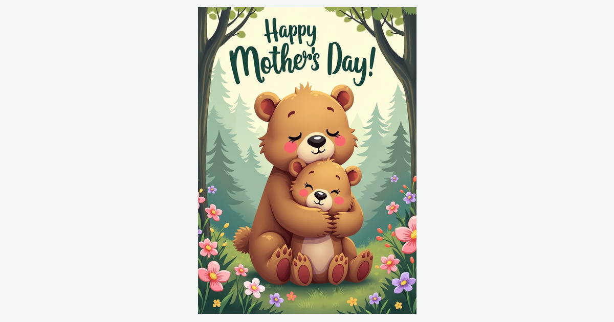 Loving Bear Mothers Day Card | Clever Studio Art