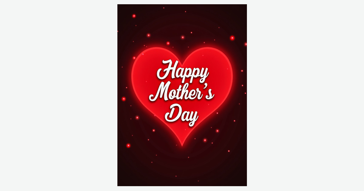 Luminous Heart Mothers Day Card | Clever Studio Art