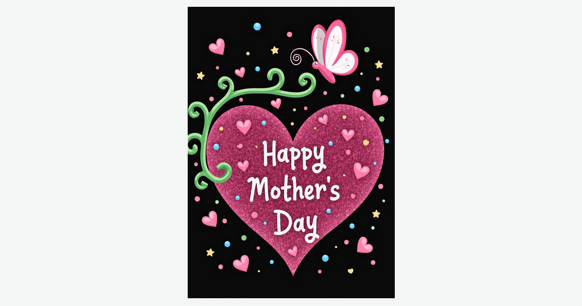 Magenta Heart Mothers Day Card | Clever Studio Art