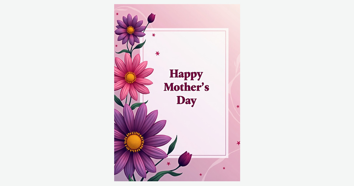 Magenta Letter Mothers Day Card | Clever Studio Art