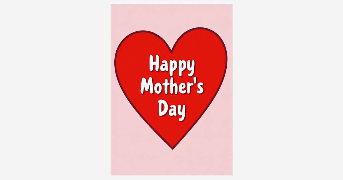 Matte Crimson Heart Mothers Day Card | Clever Studio Art