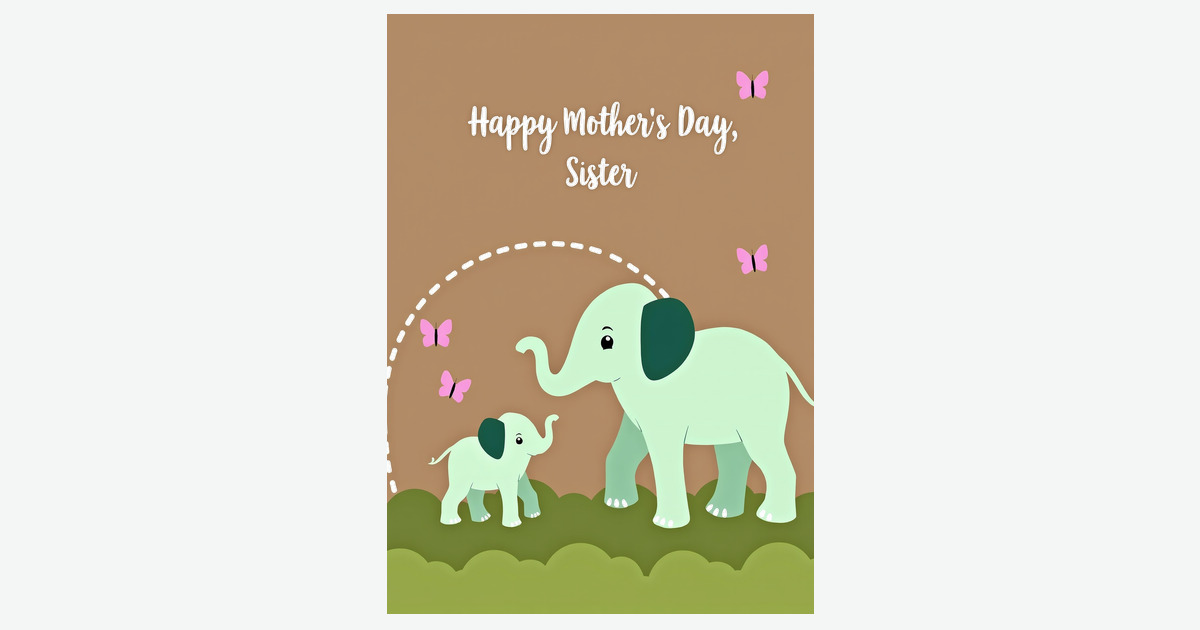Mint Green Mothers Day Scene Card | Clever Studio Art