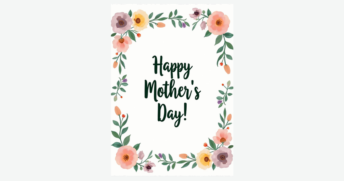 Mothers Day Floral Watercolor Card | Clever Studio Art