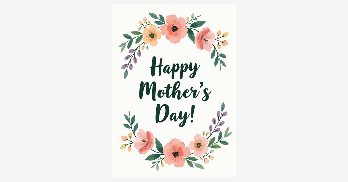 Mothers Day Floral Wreath Card | Clever Studio Art