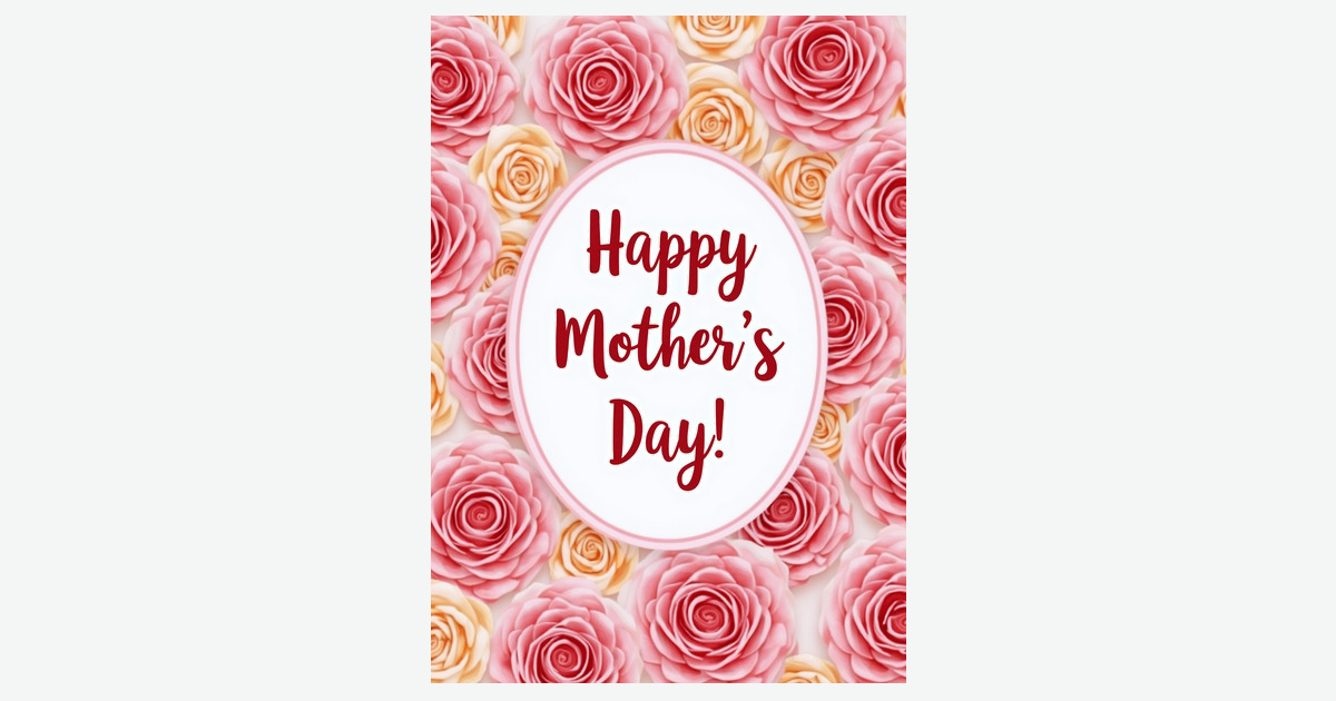 Oval Floral Mothers Day Card | Clever Studio Art