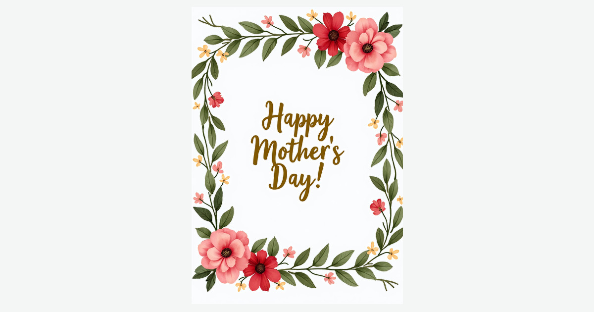 Painterly Mothers Day Leaf Card | Clever Studio Art