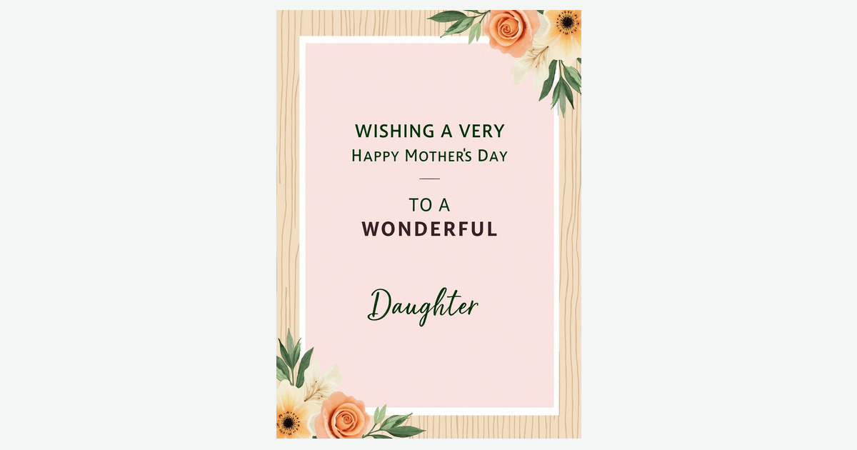 Peach Rose Mothers Day Daughter Card | Clever Studio Art