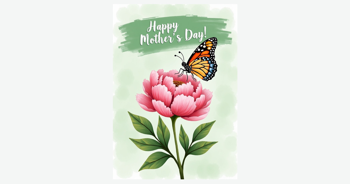 Peony Mothers Day Scene Card | Clever Studio Art