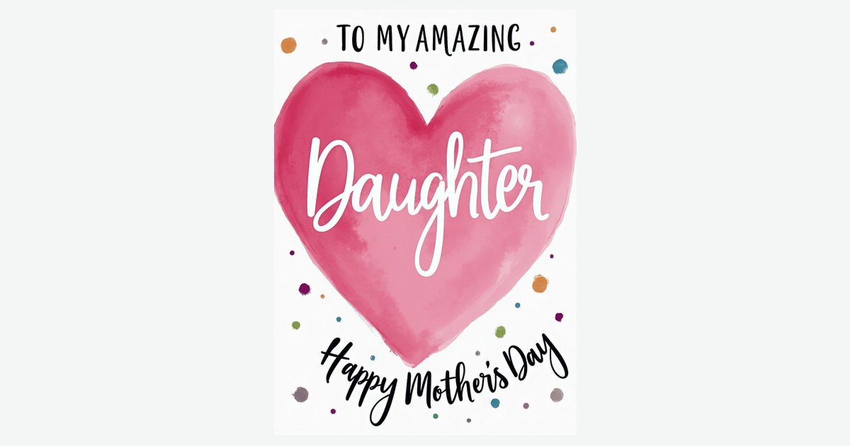 Pink Heart Mothers Day Design Card | Clever Studio Art