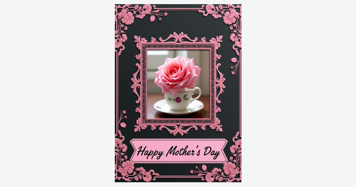 Pink Rose Mothers Day Wish Card | Clever Studio Art