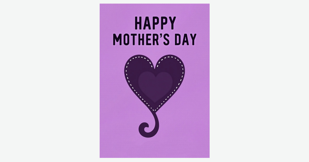 Plum Heart Mothers Day Card | Clever Studio Art
