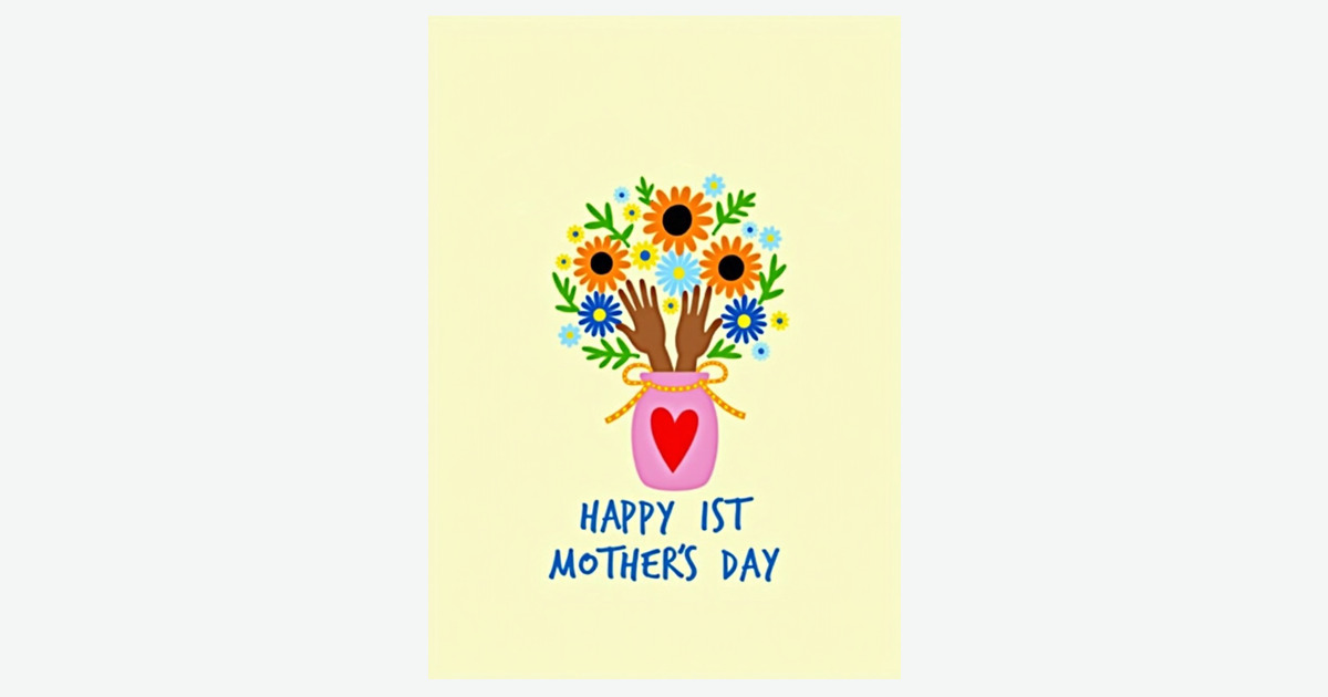 Polka Dot Floral Mothers Day Card | Clever Studio Art
