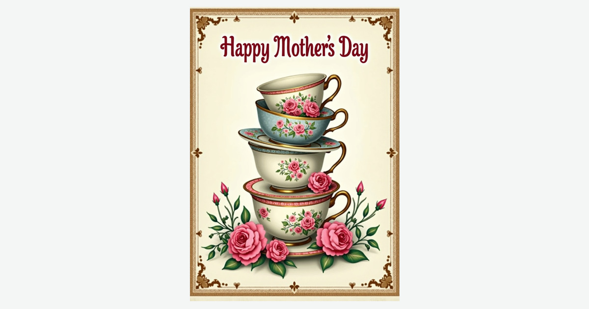 Rose Adorned Mothers Day Card | Clever Studio Art