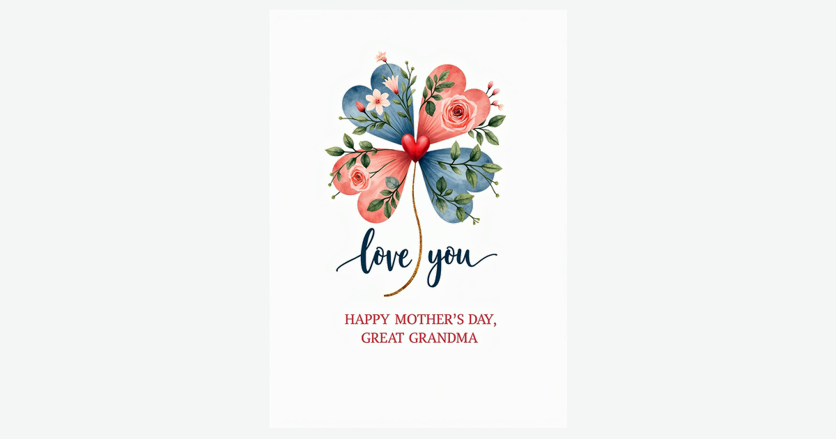 Rose Heart Mothers Day Art Card | Clever Studio Art