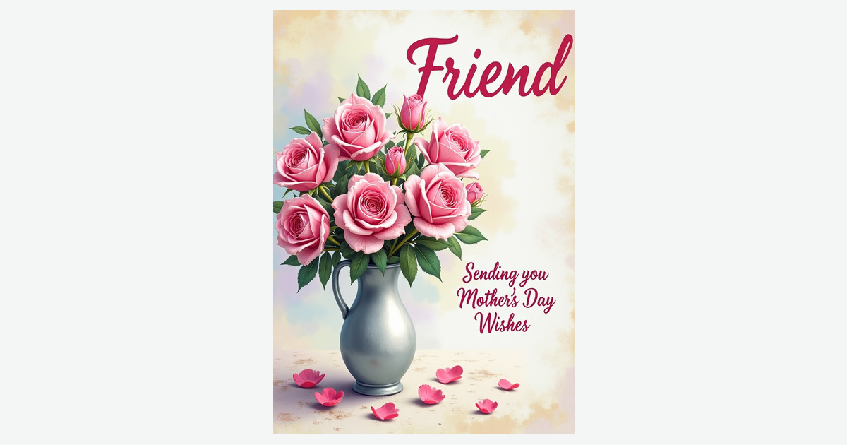 Rose Pitcher Mothers Day Card | Clever Studio Art