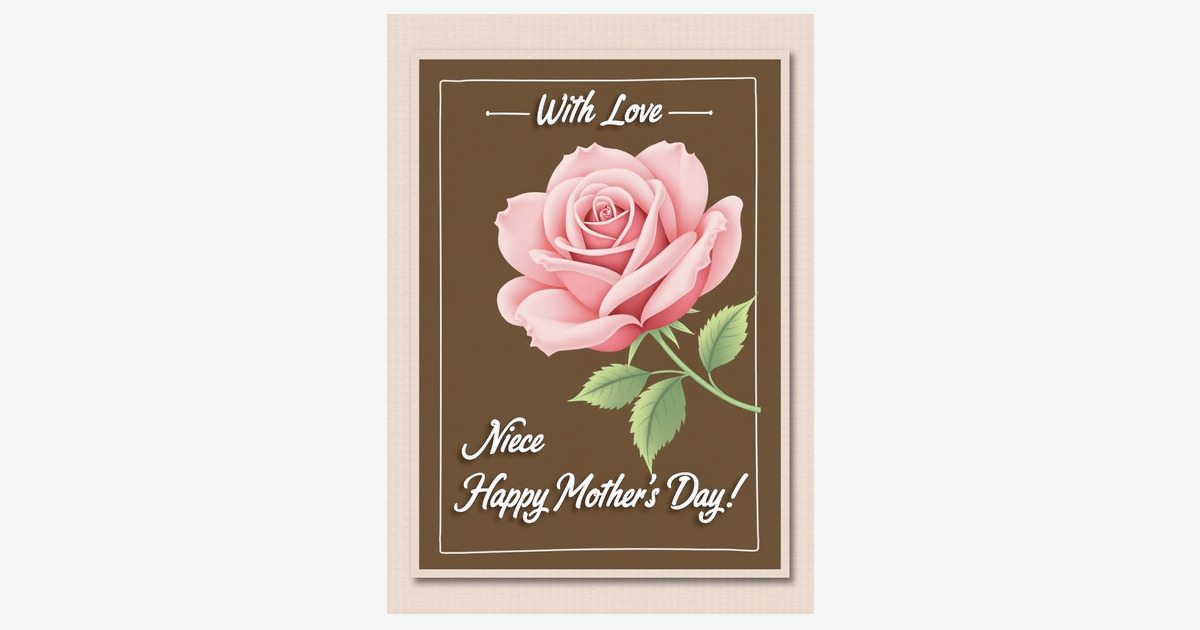 Rose With Love Mothers Day Card | Clever Studio Art