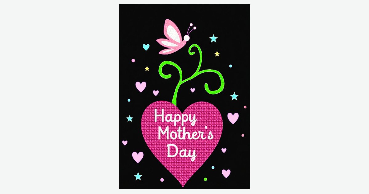 Sequined Heart Mothers Day Card | Clever Studio Art
