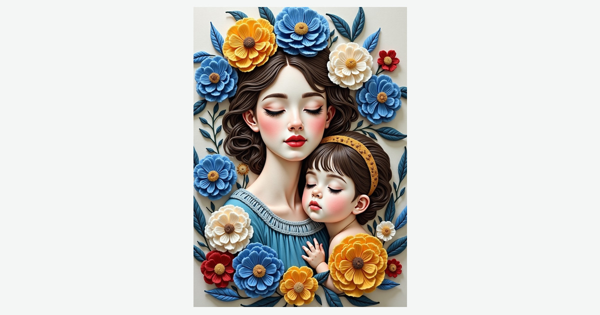 Serene Embrace Floral Mothers Day Card | Clever Studio Art