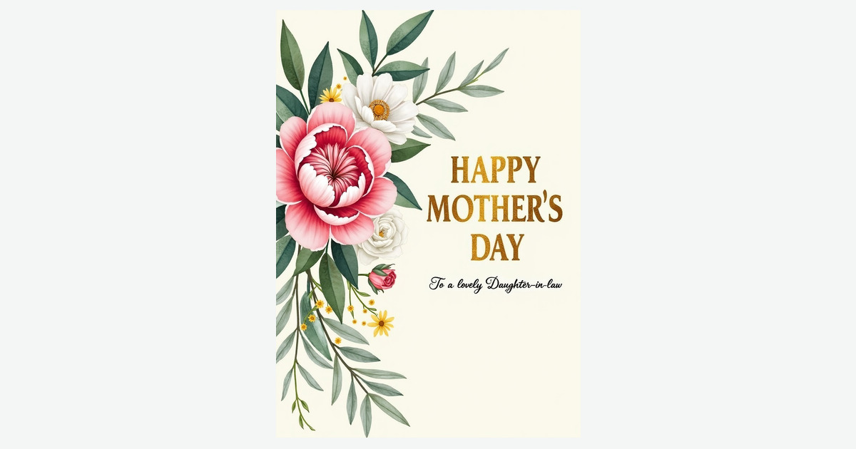 Striped Blossom Daughter In Law Card | Clever Studio Art