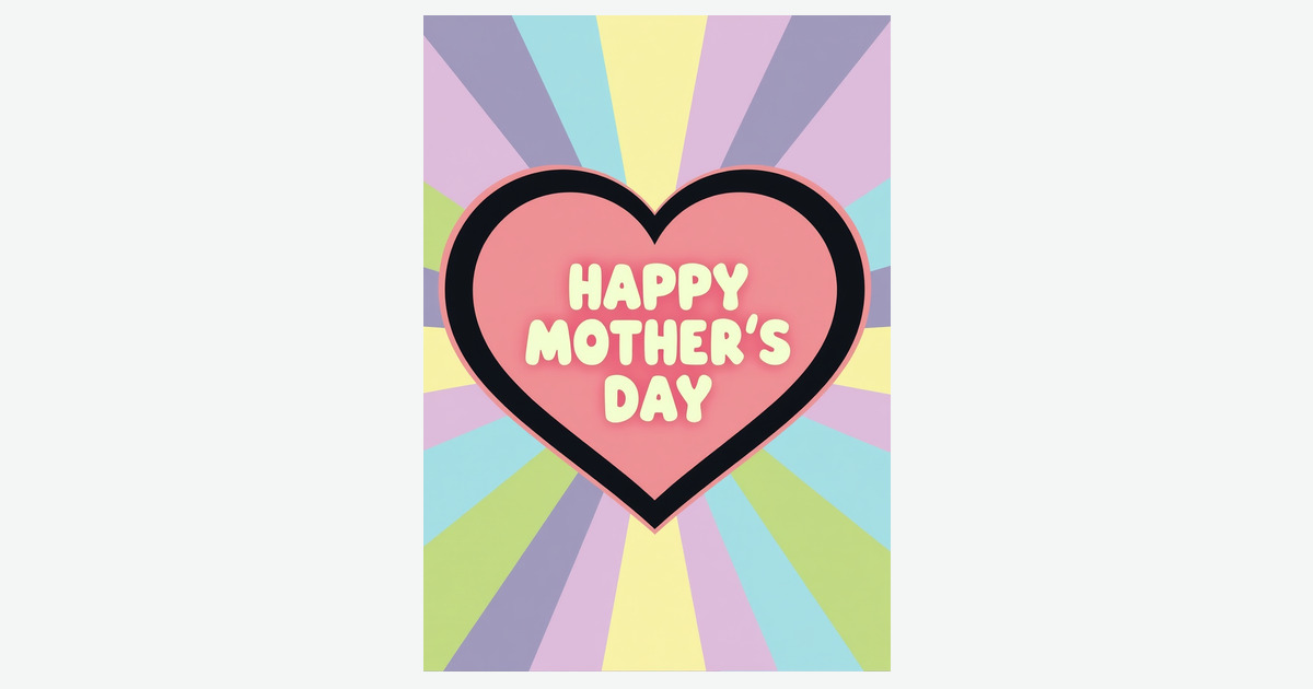 Sunburst Mothers Day Heart Card | Clever Studio Art
