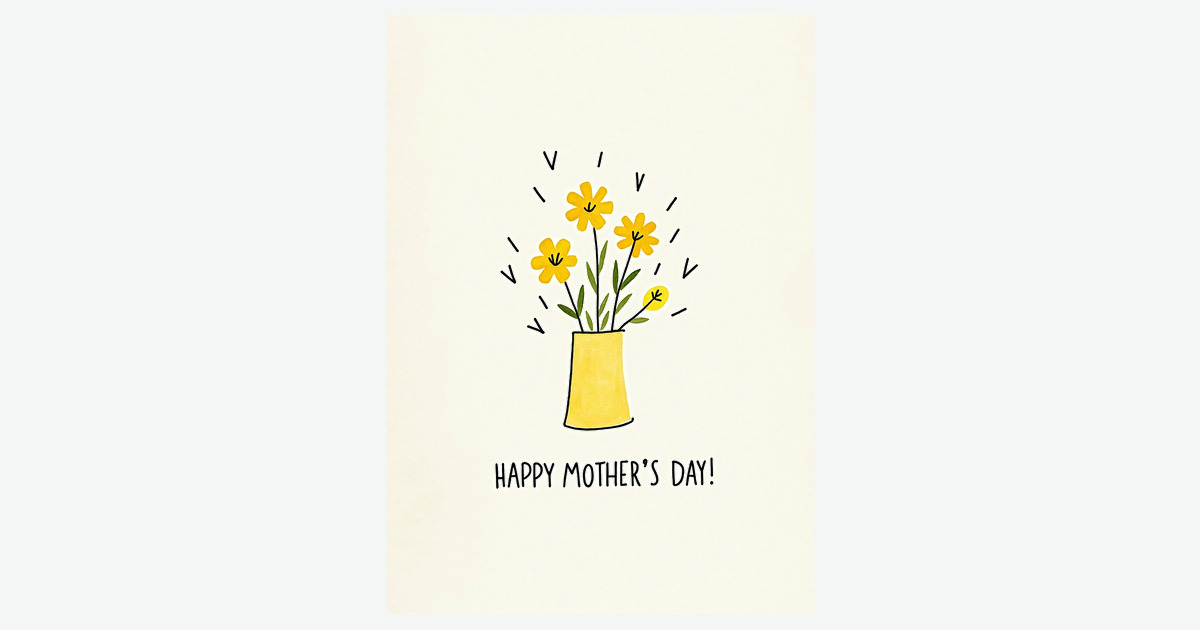Sunny Mothers Day Flowers Card | Clever Studio Art