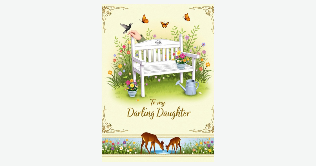 Sweet Daughter Mothers Day Scene Card | Clever Studio Art