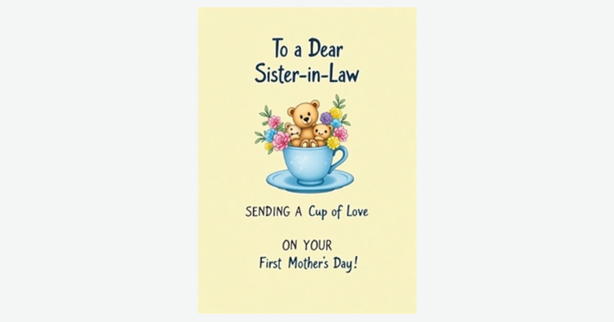Sweet First Mothers Day Bear Card | Clever Studio Art