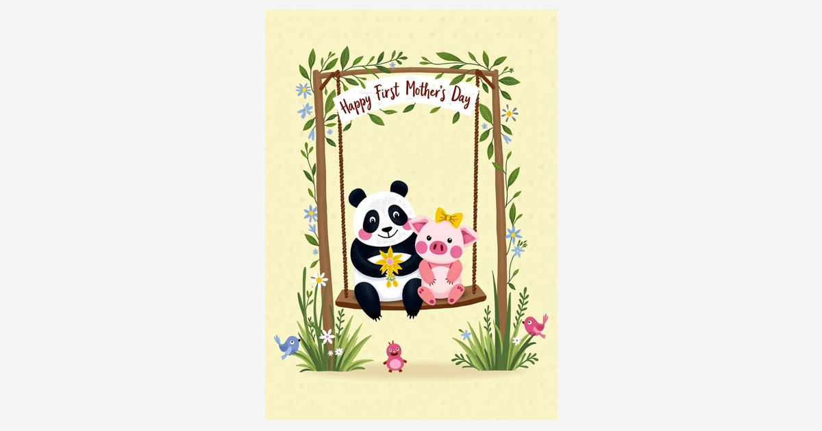 Sweet First Mothers Day Scene Card | Clever Studio Art