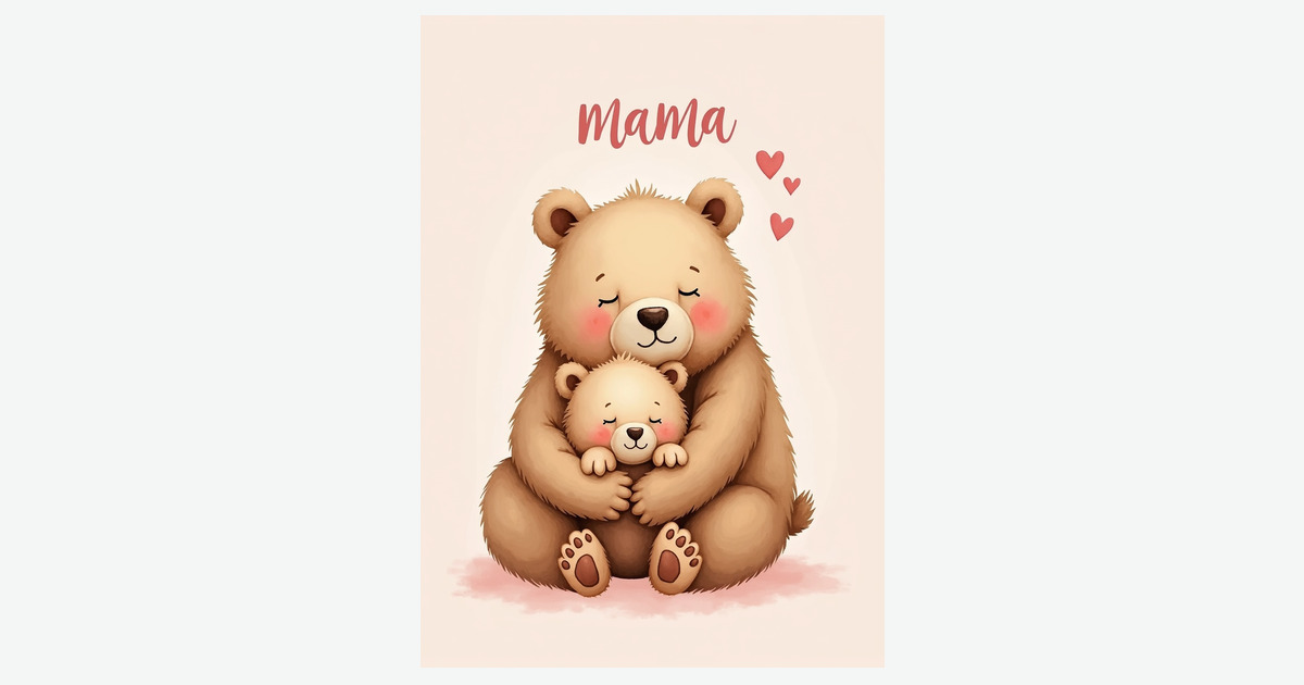 Sweet Mama Bear Mothers Day Card | Clever Studio Art