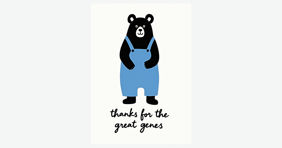 Sweet Mothers Day Bear Genes Card | Clever Studio Art