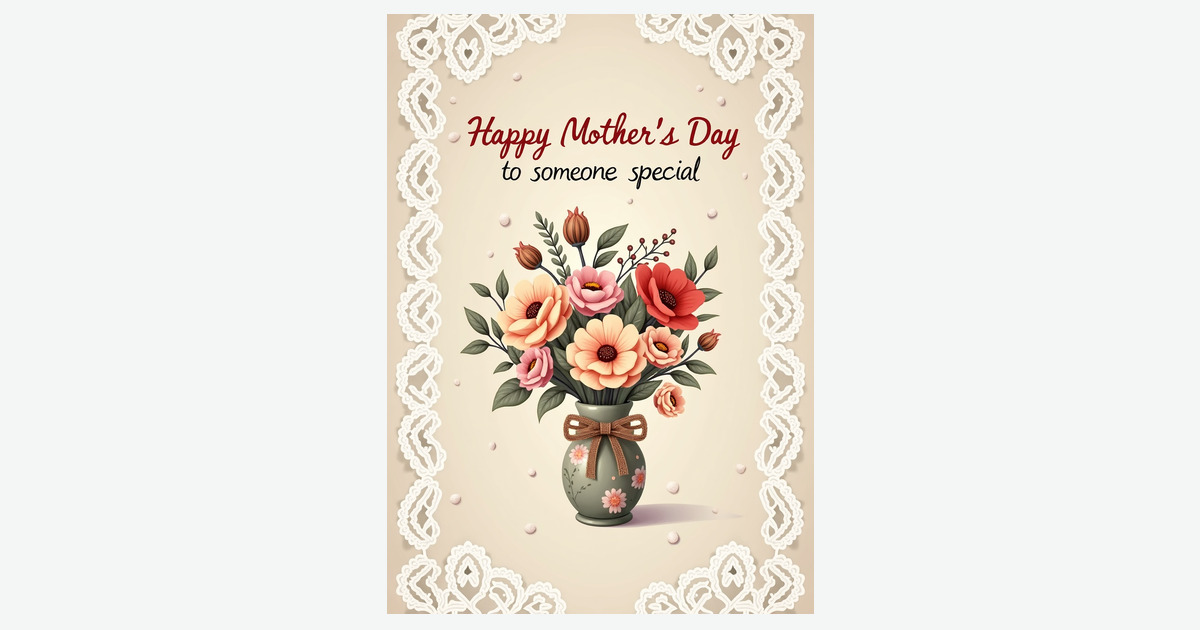 Sweet Mothers Day Flower Art Card | Clever Studio Art