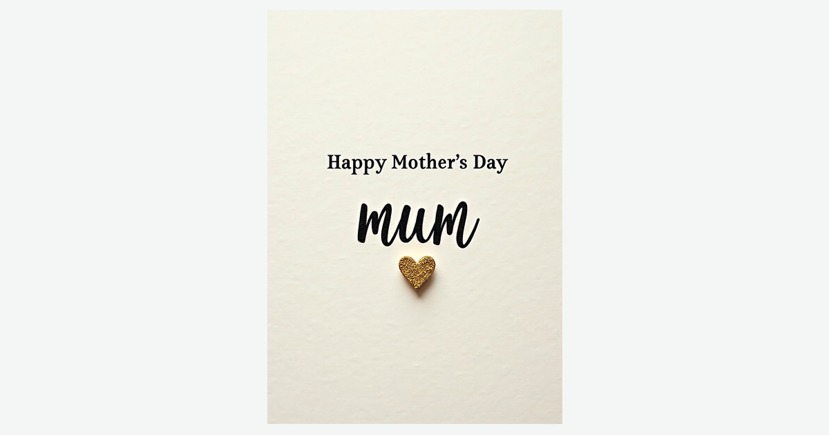 Sweet Mothers Day Glitter Heart Card | Clever Studio Art