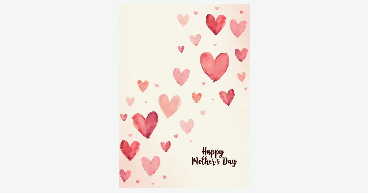 Sweet Mothers Day Hearts Art Card | Clever Studio Art