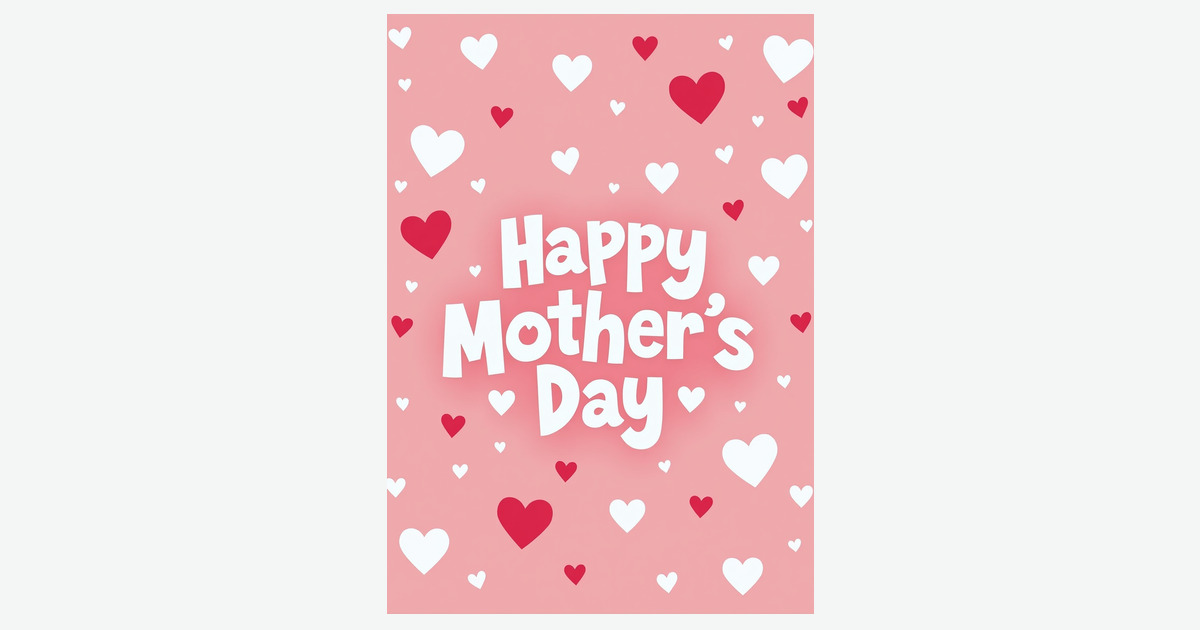 Sweet Mothers Day Hearts Card | Clever Studio Art