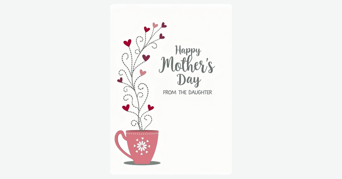 Sweet Mothers Day Hearts Vine Card | Clever Studio Art