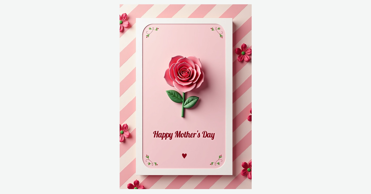 Sweet Mothers Day Rose Card | Clever Studio Art