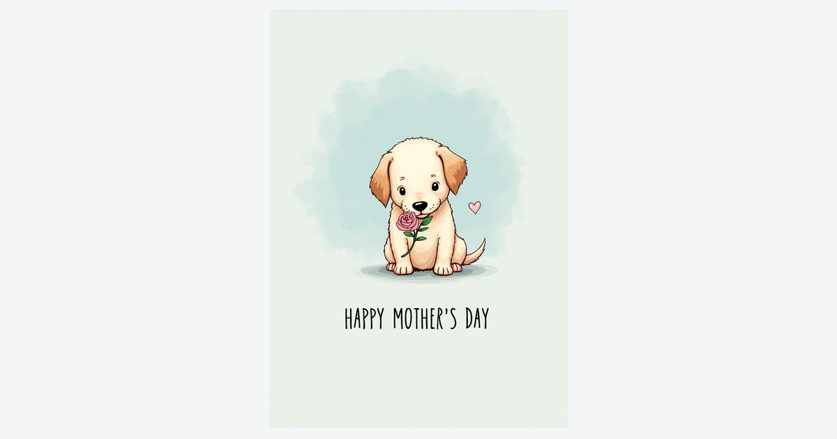 Sweet Pup Mothers Day Card | Clever Studio Art