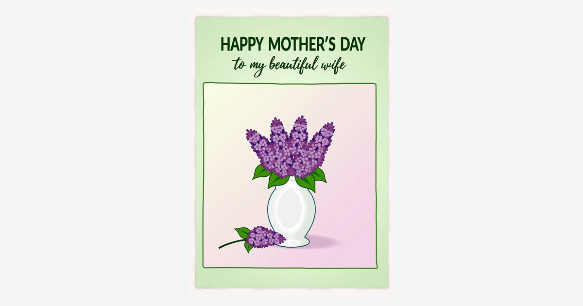 Sweet Purple Blossom Mothers Day Card | Clever Studio Art