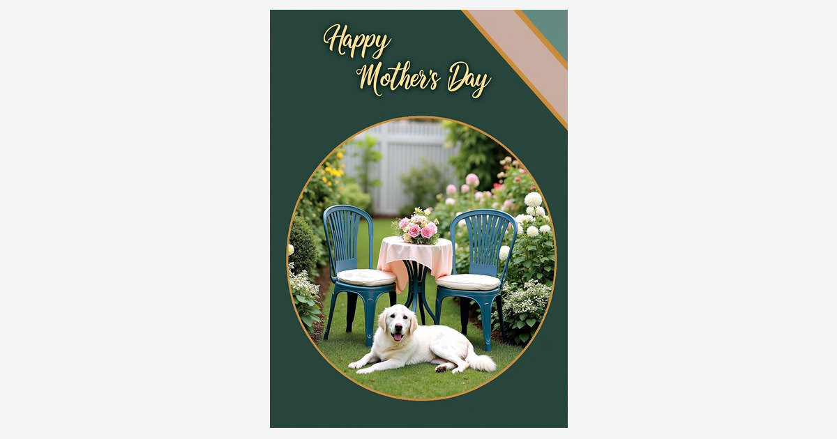 Teal Chairs Mothers Day Scene Card | Clever Studio Art