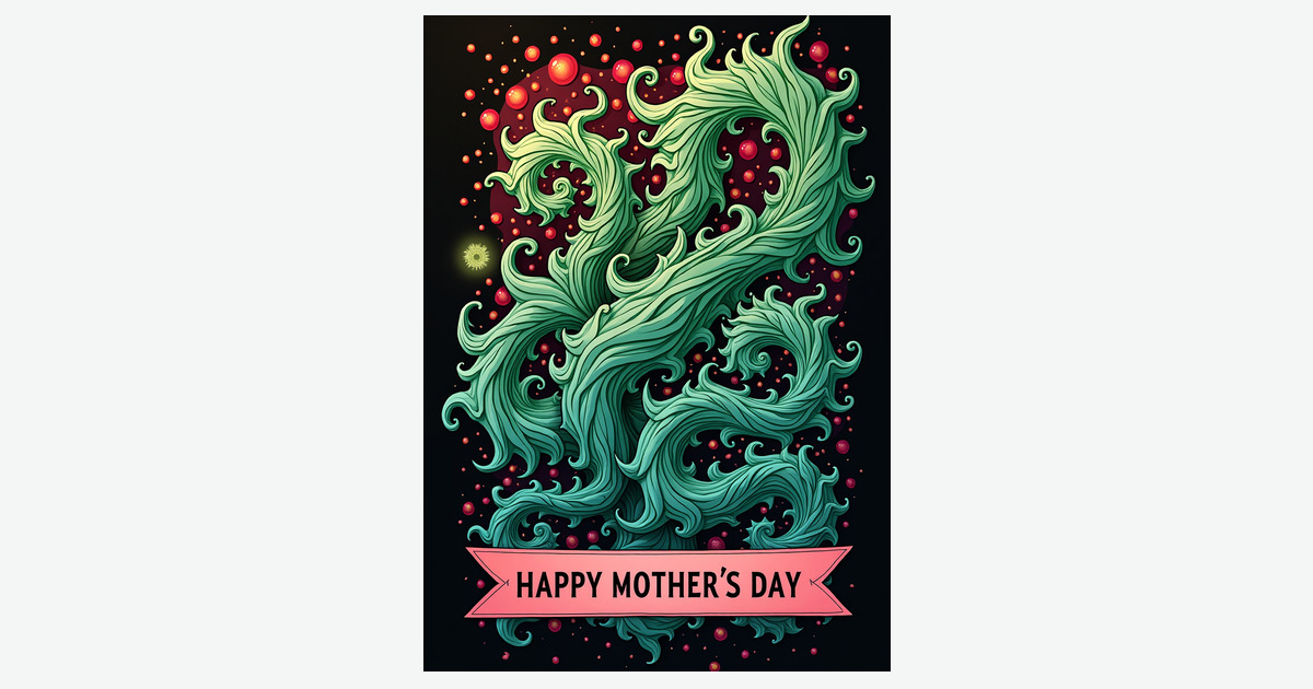 Teal Foliage Mothers Day Card | Clever Studio Art