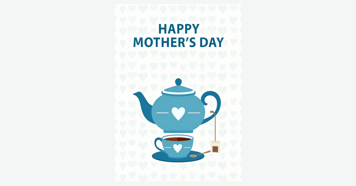 Teapot Mothers Day Heart Card | Clever Studio Art